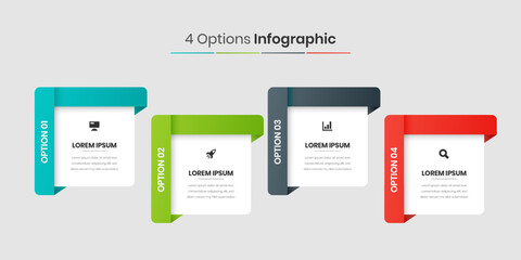 Vector Graphic of Creative Modern Infographic Template Business Concept with 4 Options for Presentation, Workflow, Flow Chart, Infographic.