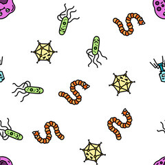 bacteria virus bacterium cell vector seamless pattern