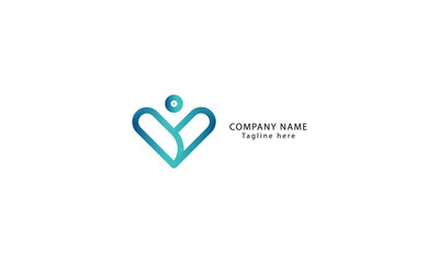  Letter V Human People Business Logo Vector Design. Abstract emblem designs concept logos logotype element for template.