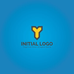 unique letter y logo news vector graphic