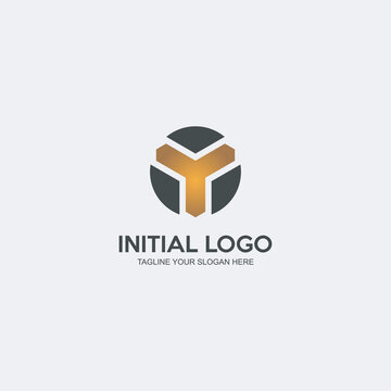unique letter y logo news vector graphic