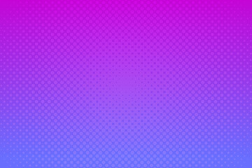 Blue purple pop art background with halftone dots in retro comic style. Vector illustration.	