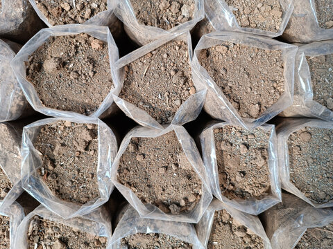 earth soil sample test laboratory top view