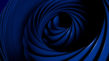 Abstract dark blue shiny swirling background. Background drawing of 3d rendering illustration for design.