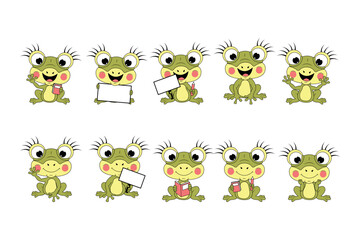 Fototapeta premium cute frog animal cartoon graphic