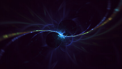 3D rendering abstract colorful fractal light background