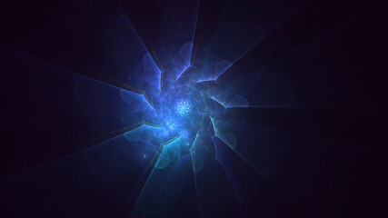 3D rendering abstract colorful fractal light background