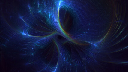 Fototapeta premium 3D rendering abstract blue fractal light background