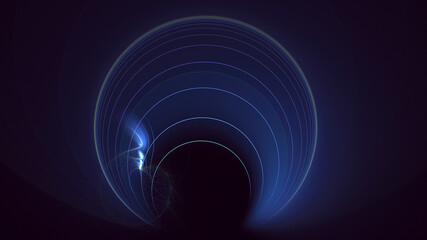 3D rendering abstract blue fractal light background