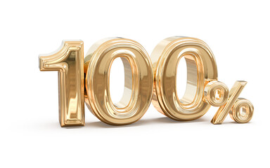 3d number 100 percent gold sale luxury