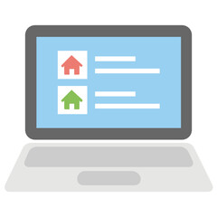 Real Estate Website Flat Colored Icon