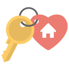 Sweet Home Key Flat Colored Icon