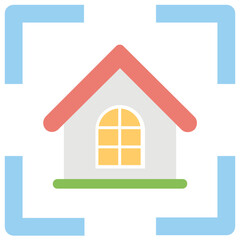 Home Target Flat Colored Icon