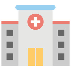 Obraz premium Hospital Flat Colored Icon 