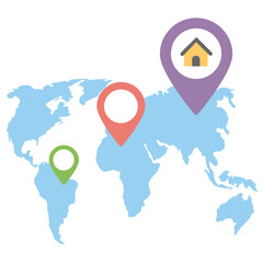Home Location Flat Colored Icon