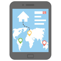 Mobile Navigation App Flat Colored Icon