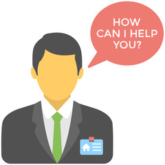 Real Estate Agent Flat Colored Icon