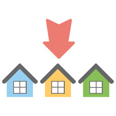 Property Allotment Flat Colored Icon
