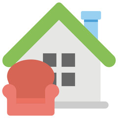 Home Interior Design Services Flat Colored Icon