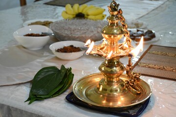 Sri Lankan Sinhala Tamil New year Avurudu Celebrations table at April