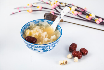 Nourishing red date, white fungus and lotus seed soup
