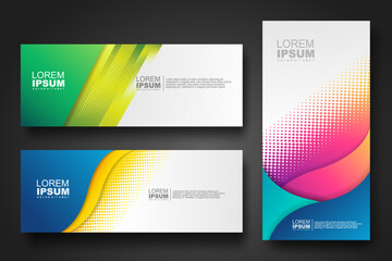 Fototapeta premium Banner set design template in trendy dynamic gradient colors