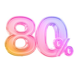 sale 80 percent number gradient