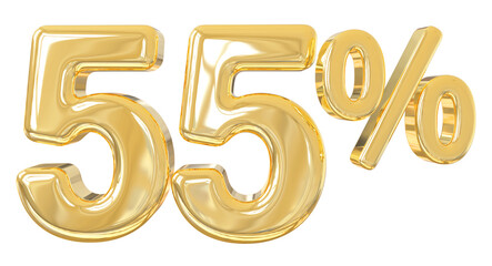 Obraz premium promotion 55 percent number gold 3d luxury
