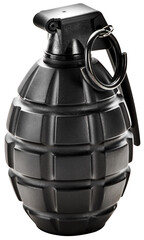 Grenade standing upright with the pin in