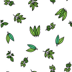 Leaf Of Tree, Bush Or Flower vector seamless pattern
