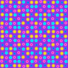 beautiful flower background seamless pattern with flowers and leaves illustration on purple background vector small shapes hand drawn geometric patterns various colors wallpaper wrapping paper curtain