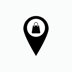 Shopping Place. Market Location Symbol - Vector