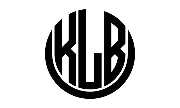 KLB three letter circle logo design vector template.  monogram symbol on black & white.