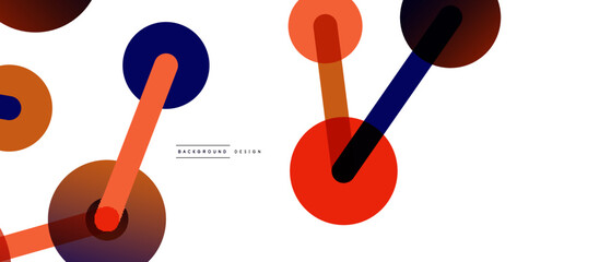 Abstract background. Round dots connected by lines. Trendy techno business template for wallpaper, banner, background or landing