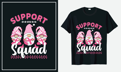 support Squad Breast Cancer t-shirt design vector