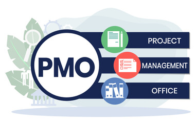 PMO - Project Management Office acronym, business concept background