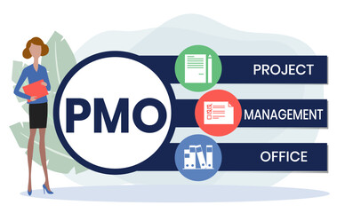 PMO - Project Management Office acronym, business concept background