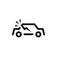 car accident crash logo vector icon illustration