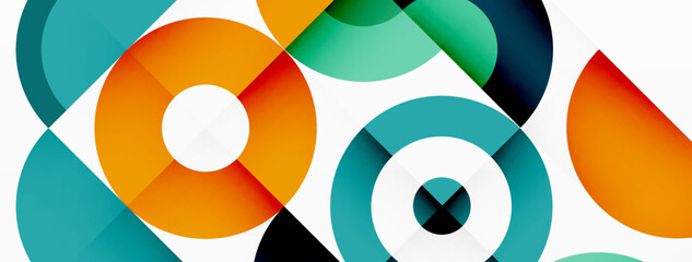 Colorful circle abstract background. Minimal geometric template for wallpaper, banner, presentation