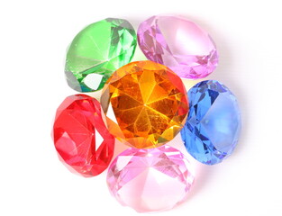  Colorful diamonds on white background