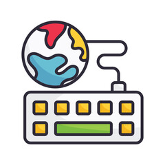 Global Information vector Filled Outline Icon Design illustration on White background. EPS 10 File 