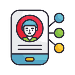 Social Network vector Filled Outline Icon Design illustration on White background. EPS 10 File 