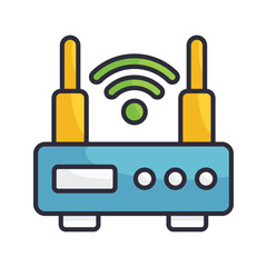 Obraz premium Wifi Network vector Filled Outline Icon Design illustration on White background. EPS 10 File 