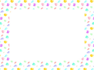 カラフルパステルカラーの抽象丸いフォルムのフルフレーム背景素材