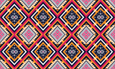 Geometric ethnic flower pattern for background,fabric,wrapping,clothing,wallpaper,Batik,carpet,embroidery style.