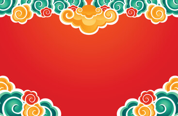 Cloud background with traditional style