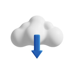 Cloud download concept..3D Render. 
