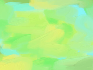 Fototapeta na wymiar 油絵風タッチの抽象背景、緑色と水色の壁紙