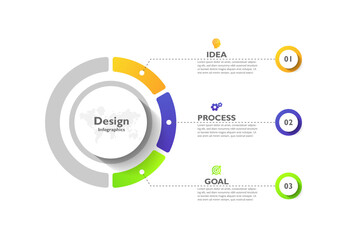 Process infographic business template circle gradient colorful