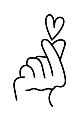 Hand gesture means I love you in Korea vector illustration.